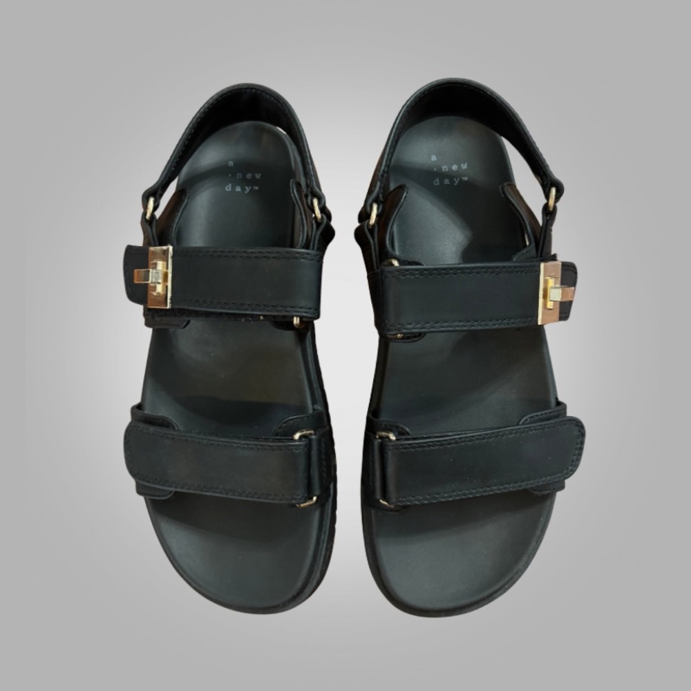 a new day Black Sandals NWOT - Picture 2 of 4